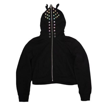 【1of1-REMAKE】 “Dragon Eyes” Wind-Eyes Dragon Hoodie (Black)